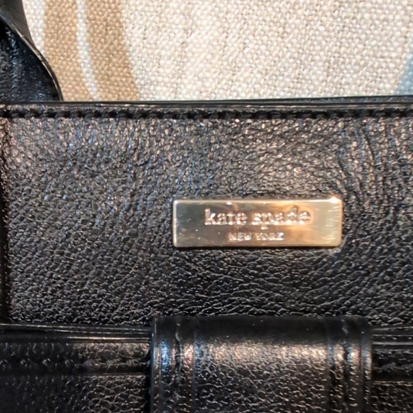 Kate Spade Black Leather Satchel with Bow Detail - Picture 2 of 16